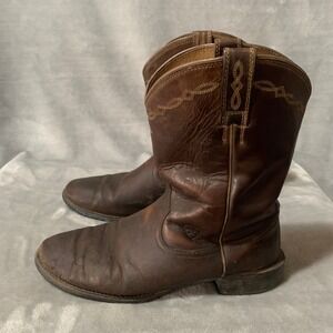 Ariat Heritage Roper Mens Brown Leather Western Cowboy Boots Size 9.5 D Flaw